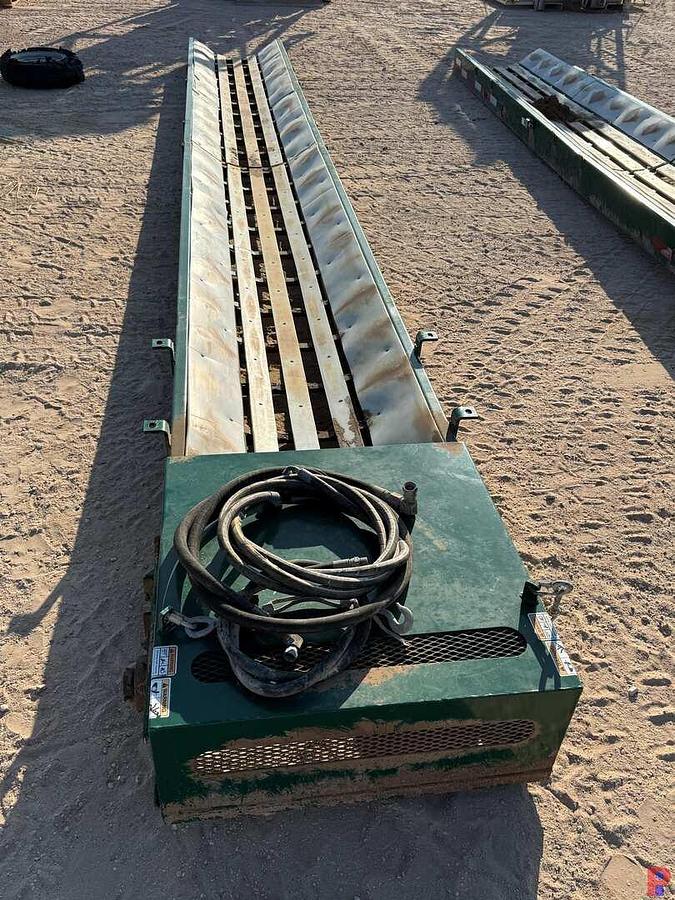 Used (2) 11’ X 3’ HYDRAULIC TILT CONVEYORS & (2) 22’ X 32” CONVEYOR TROUGH F/ SAND KING