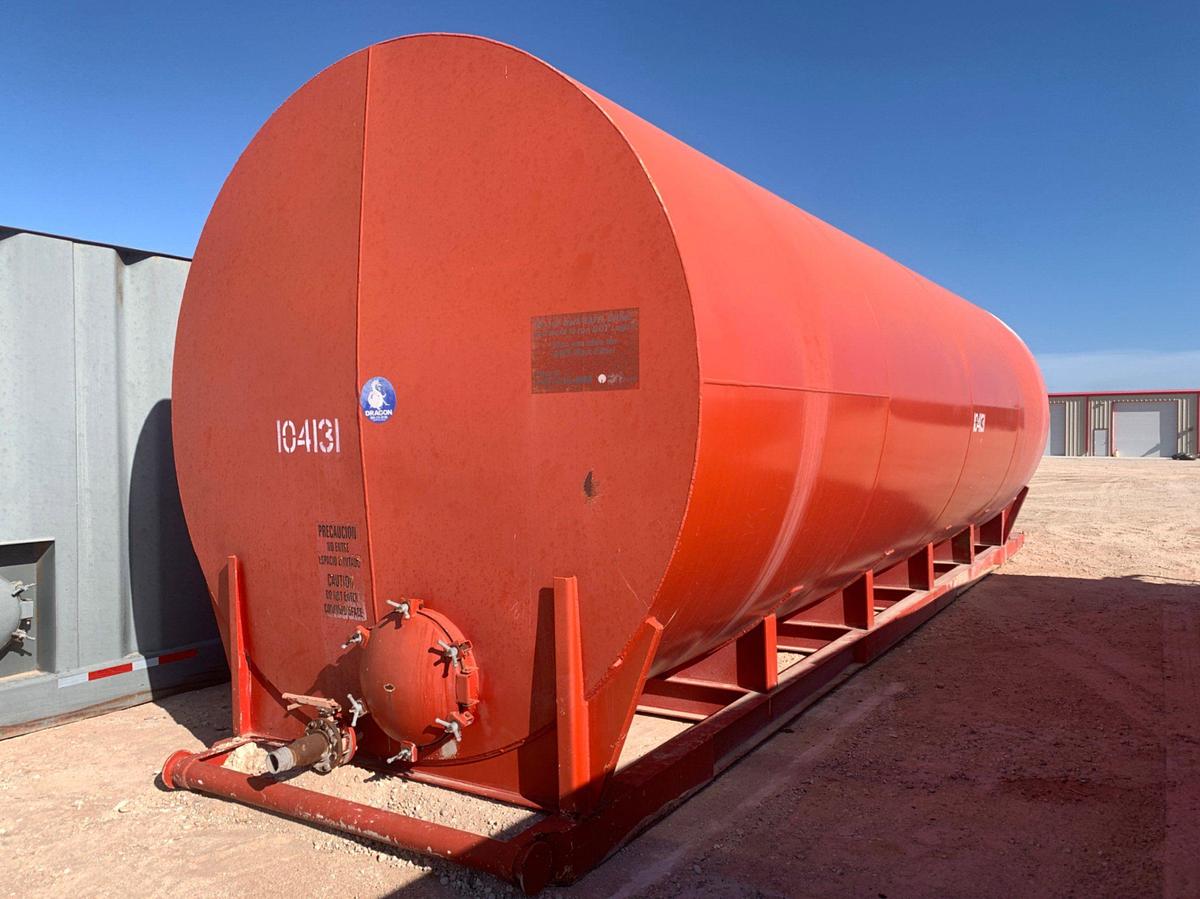 Used 39’ L x 10’6” W x 12” T 558 Barrel Round Bottom Round Top Skidded Storage Tank