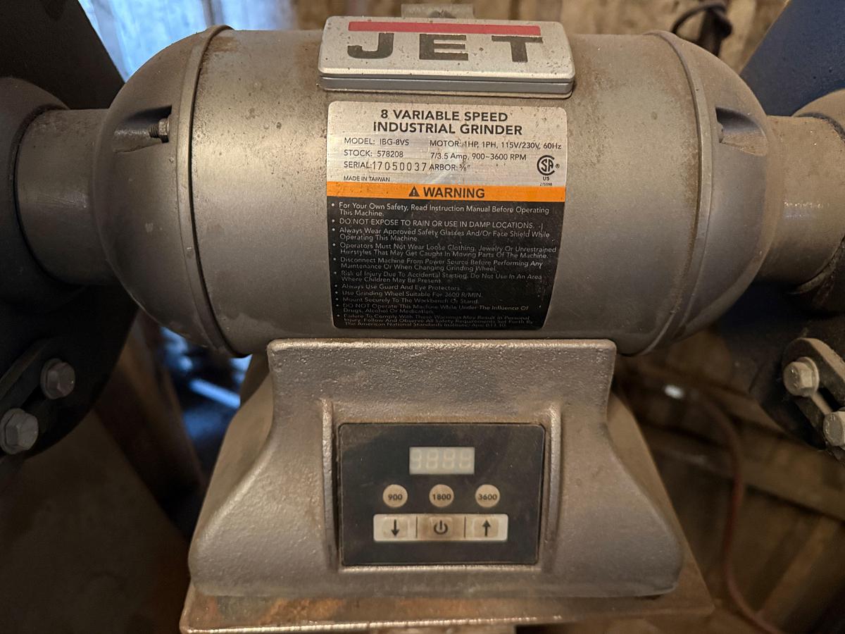 Used JET IBG-8VS 8 VARIABLE SPEED INDUSTRIAL GRINDER