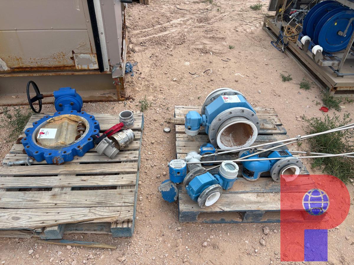 Used (3) PALLETS W/ FLOW METERS & BUTTERFLY VALVES
