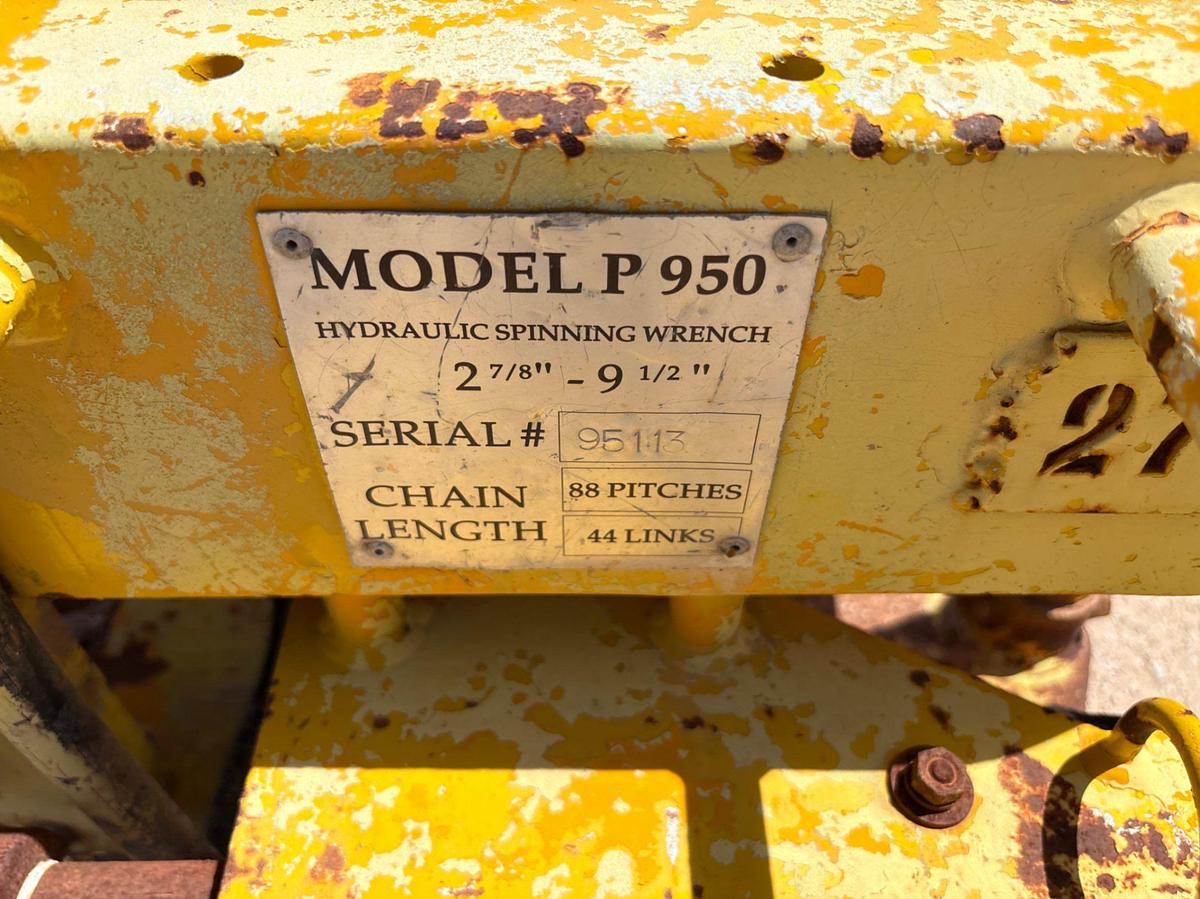 Used Model P950 hydraulic pipe spinner