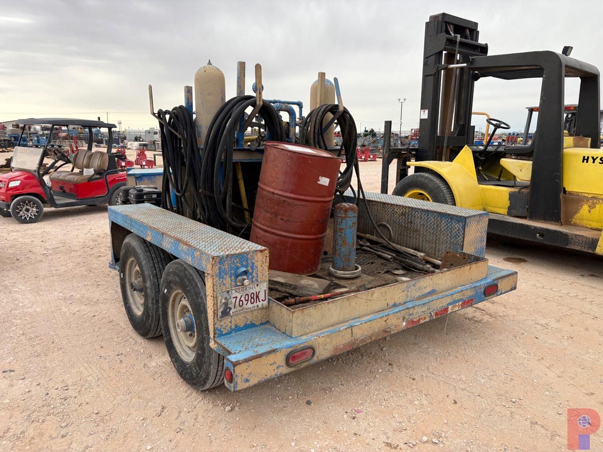 Used 2-STATION CLOSING UNIT MTD ON SHOPBUILT 14’ T/A BUMPER PULL TRAILER