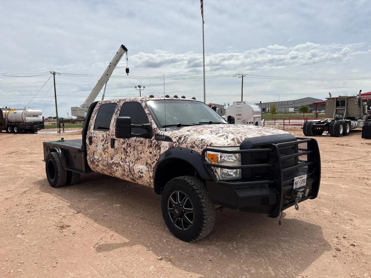 Used 2015 FORD F-350 CREW CAB FLATBED TRUCK