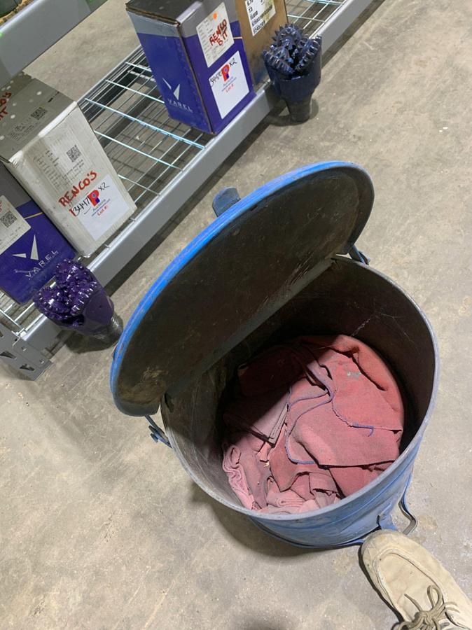 Used JUSTRITE Metal Trash Can