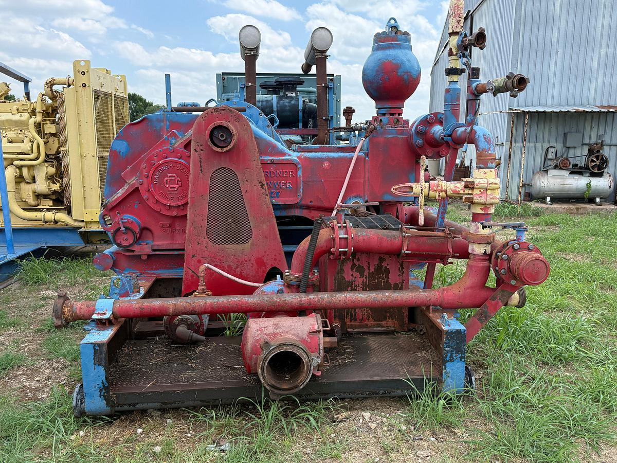 Used GARDNER DENVER PZ7 TRIPLEX MUD PUMP P/B MTU 12V2000TTA, SKIDDED