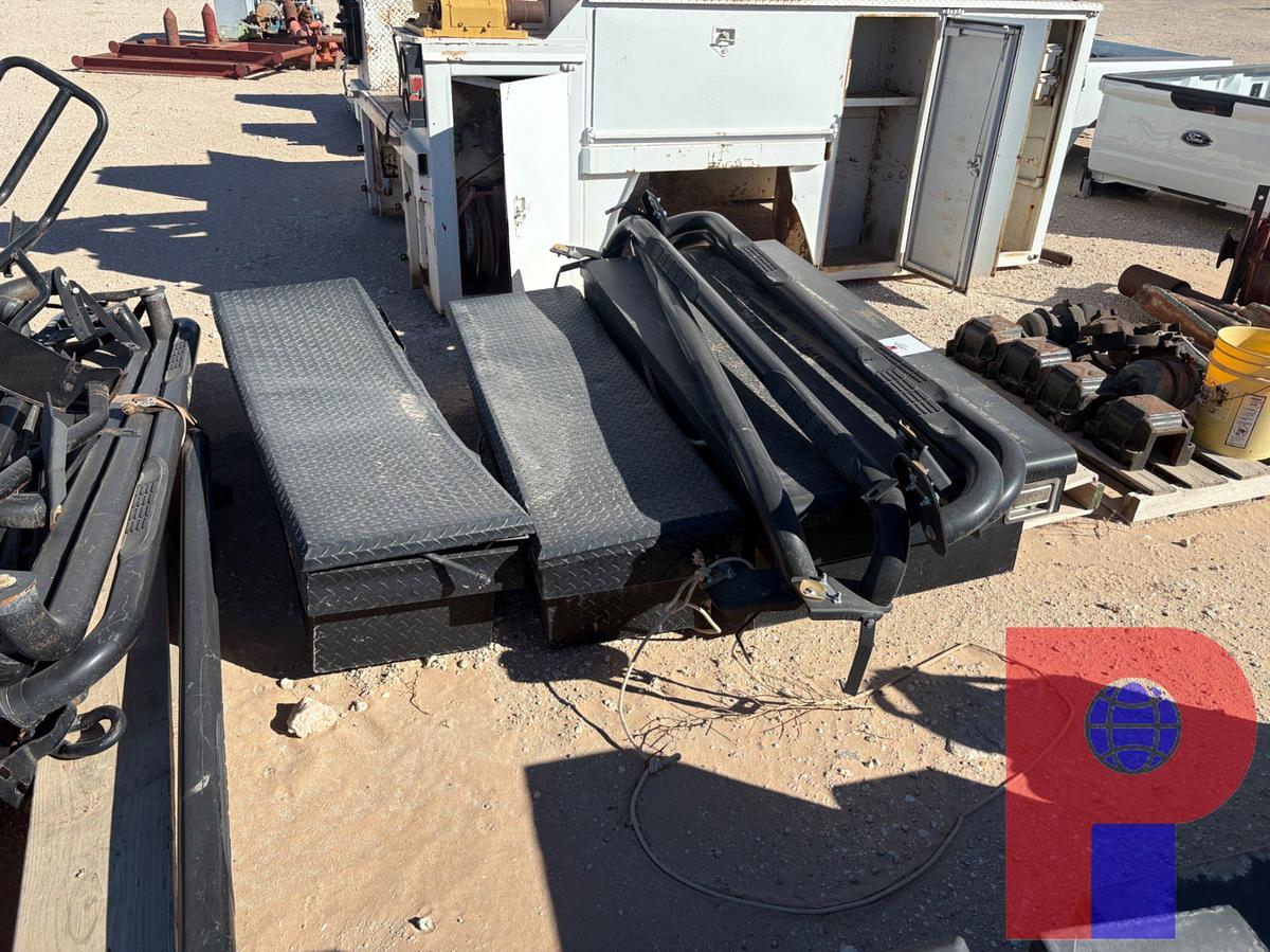 Used (6) ASSORTED TRUCK TOOLBOXES & L-SHAPED FUEL TANKS, & TRUCK RUNNING BOARDS