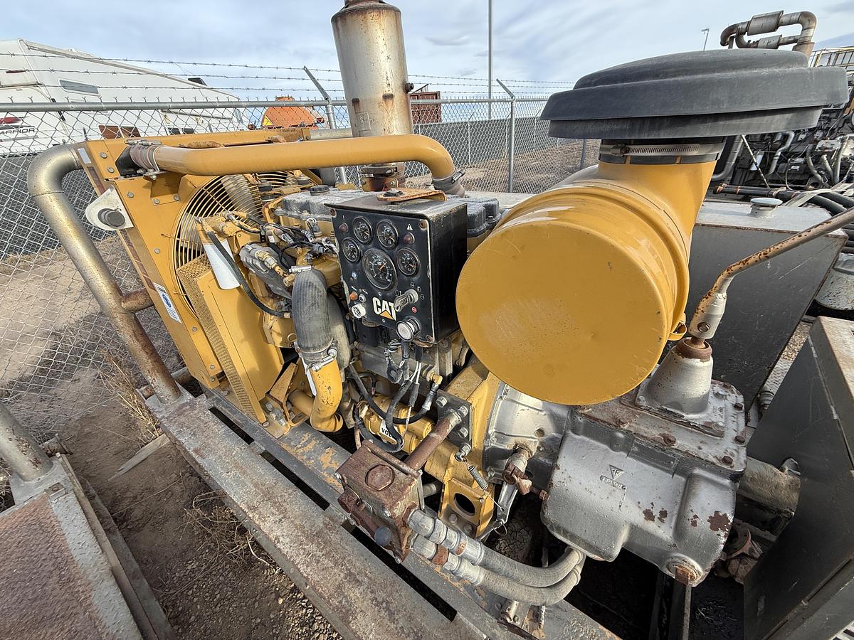 Used TULSA TT250 3K WP TRIPLEX WELL SERVICE PUMP SKIDDED P/B CATERPILLAR C9