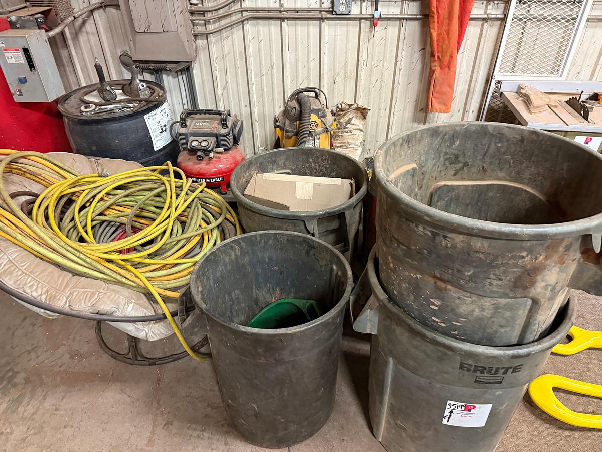 Used INCLUDES PORTER CABLE 150 PSI AIR COMP, (2) 1/2” AIR IMPACTS, (5) AIR HOSES, SHOP VAC, TOOL BOX, (1) BAG LIGHT TRUCK CHAIN