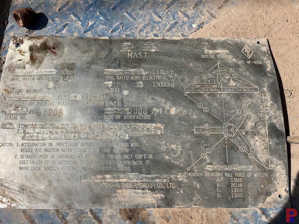 Used 2006 RG 550 6-AXLE WELL SERVICE WORKOVER RIG