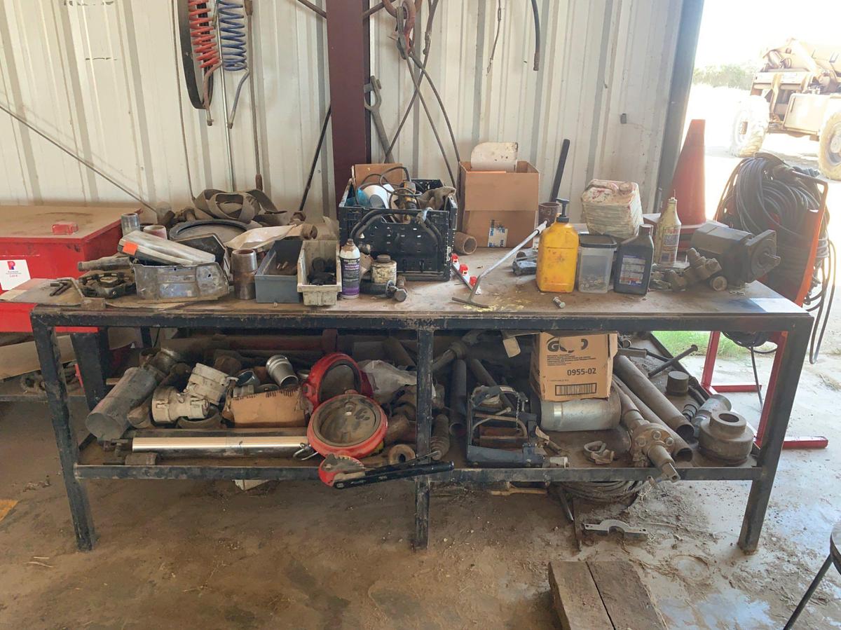 Used 8’ x 4’ x 3’ Shop Table W/ all its contents