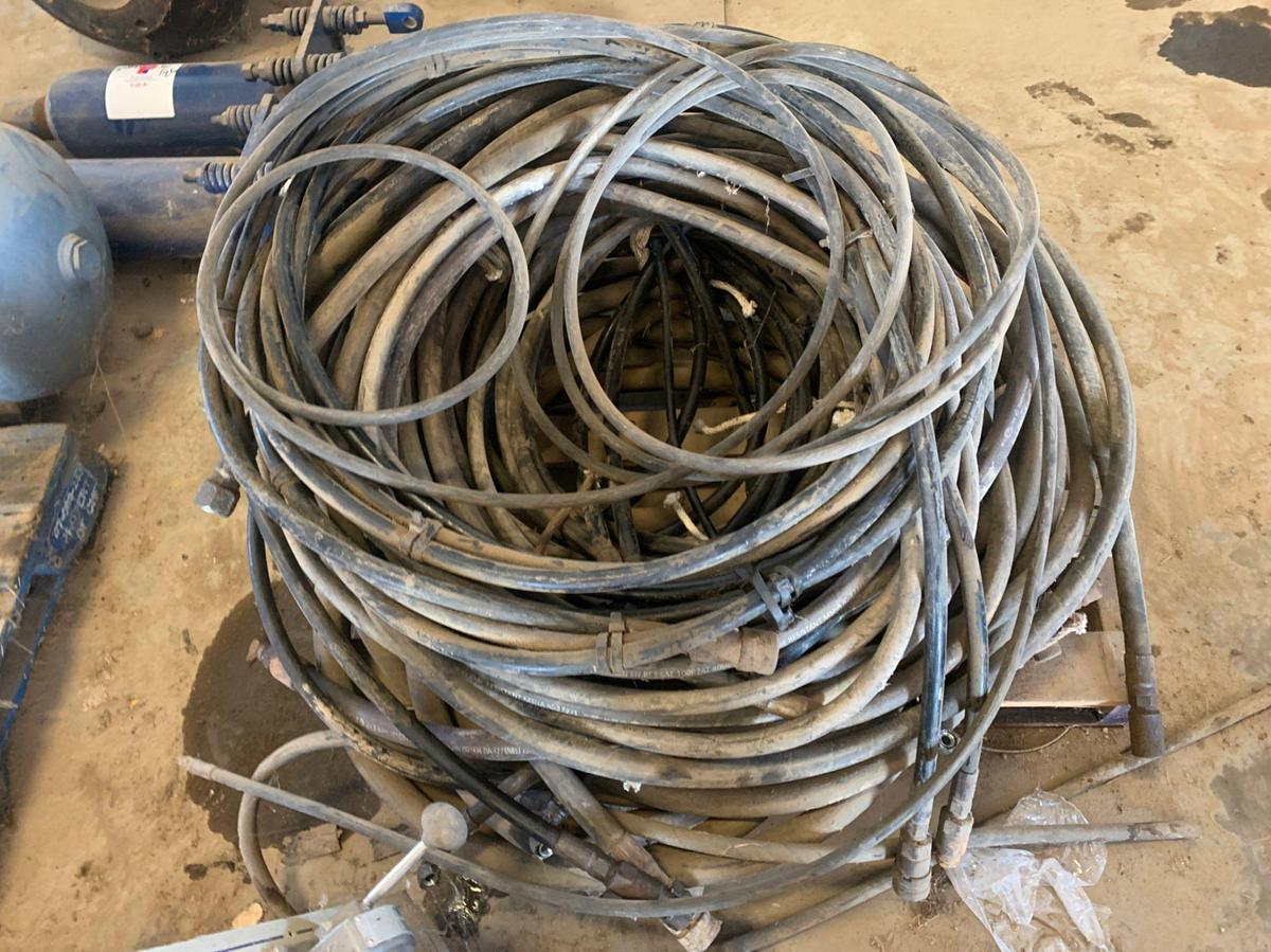 Used Taylor Rigs Pneumatic Control Board w/ Pallets of Hydraulic and Air Hoses
