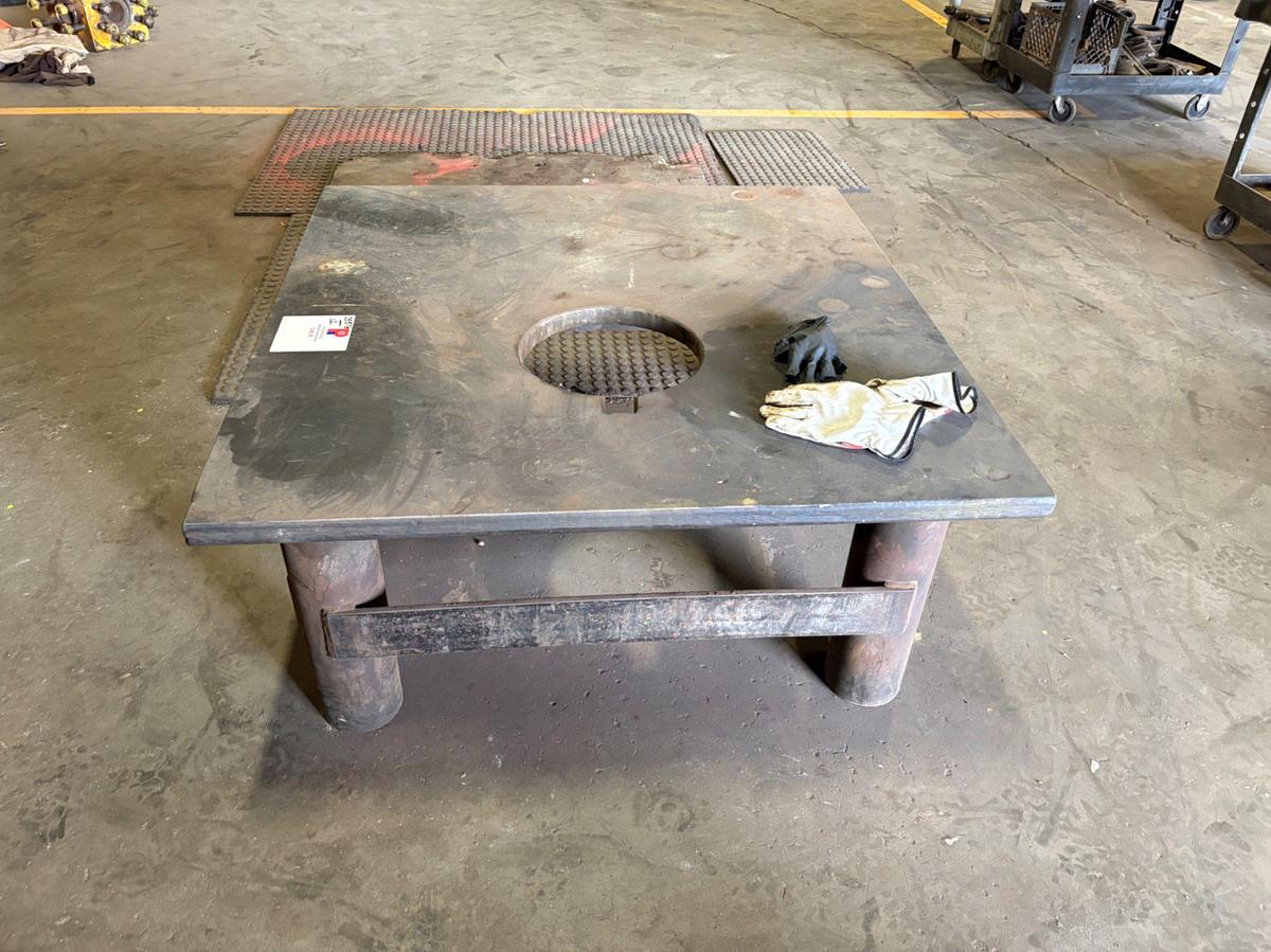 Used (2) 4’ x 4’ x 22” metal shop tables