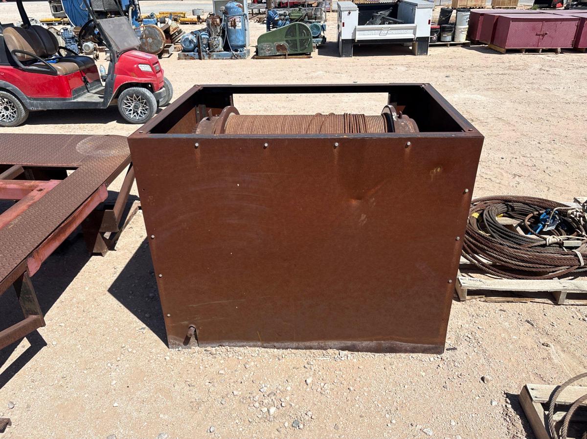 Used 11’ x 8.5’ flatbed wireline truck bed & wireline winch w/ 30”W drum