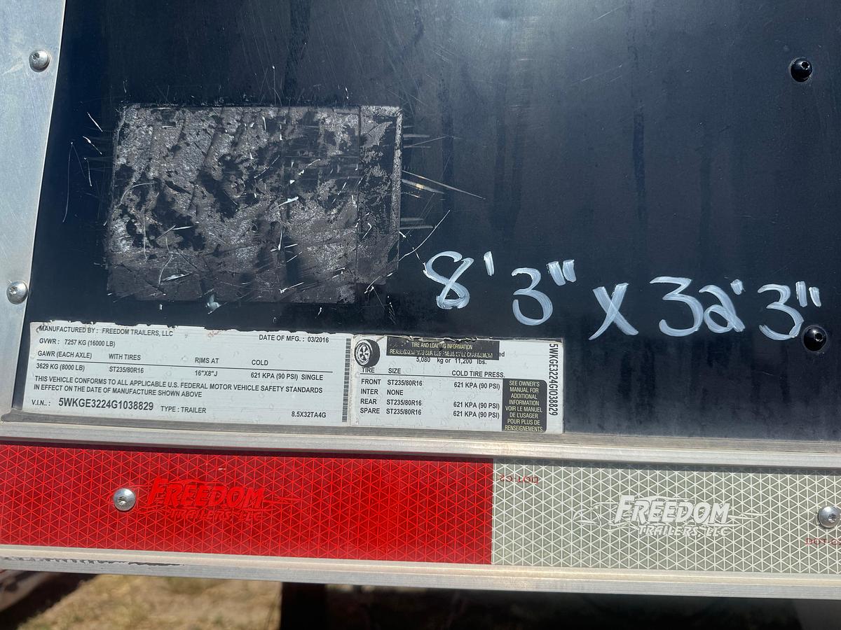 Used 2016 FREEDOM 32' ENCLOSED TRAILER
