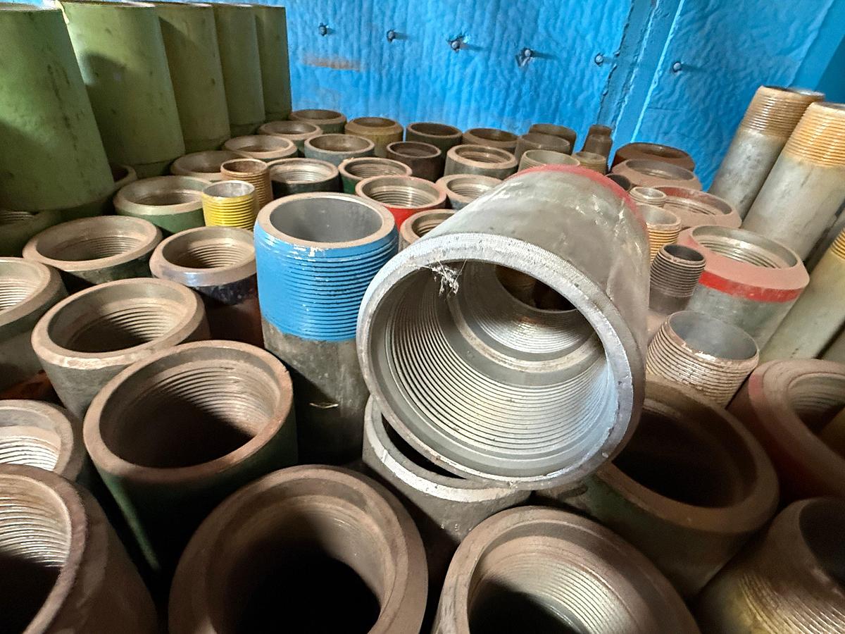 Used SHELF W/ (150+) ASSORTED PIPE FITTINGS, COLLARS, SWAGES, EL’s, REDUCER, X-OVERS, 1-1/2” THRU 6-1/2”