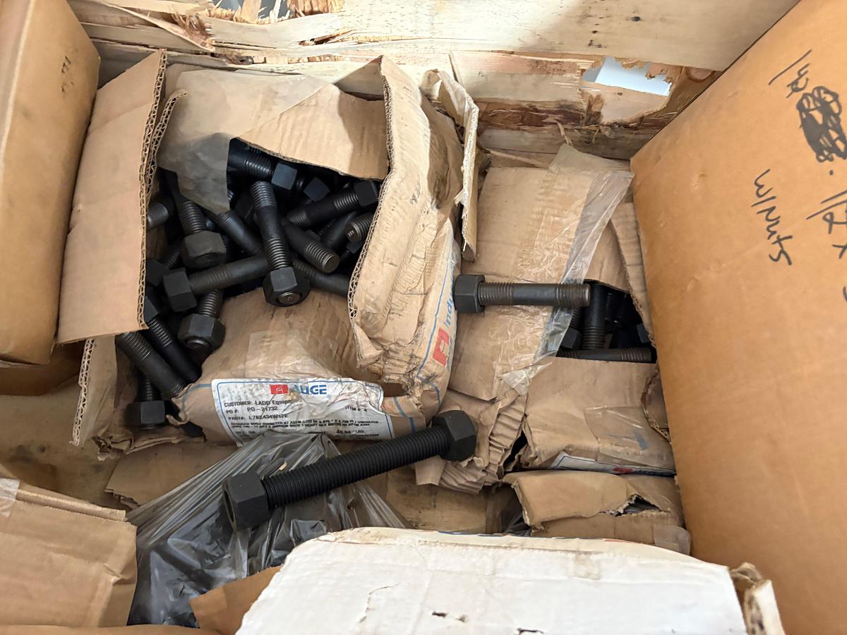 Used (4 crates) of assorted stud bolts & hangers