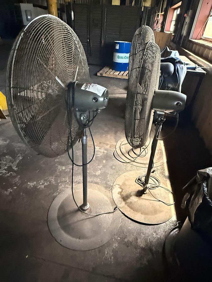 Used (3) GLOBAL 30” PEDESTAL SHOP FANS