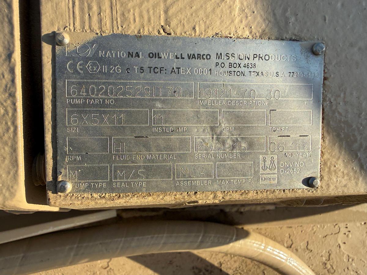 Used 2013 GARDNER DENVER GD-2250T 10K WP TRIPLEX PUMP (UNUSED REBUILD) P/B MTU 12V2000 1005-HP, SKIDDED