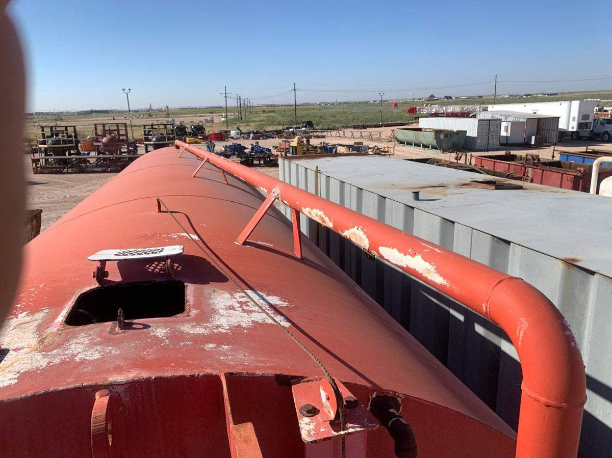 Used 39’ L x 10’6” W x 12” T 558 Barrel Round Bottom Round Top Skidded Storage Tank