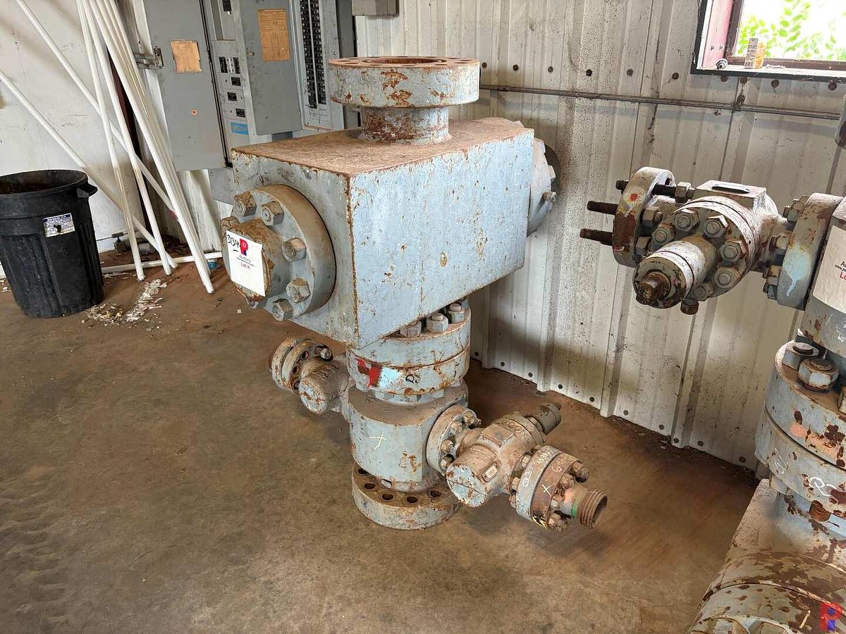 Used 7-1/16” 10K FRAC VALVE W/ FLUID CROSS & (2) 2-1/16” 5K GATE VALVES