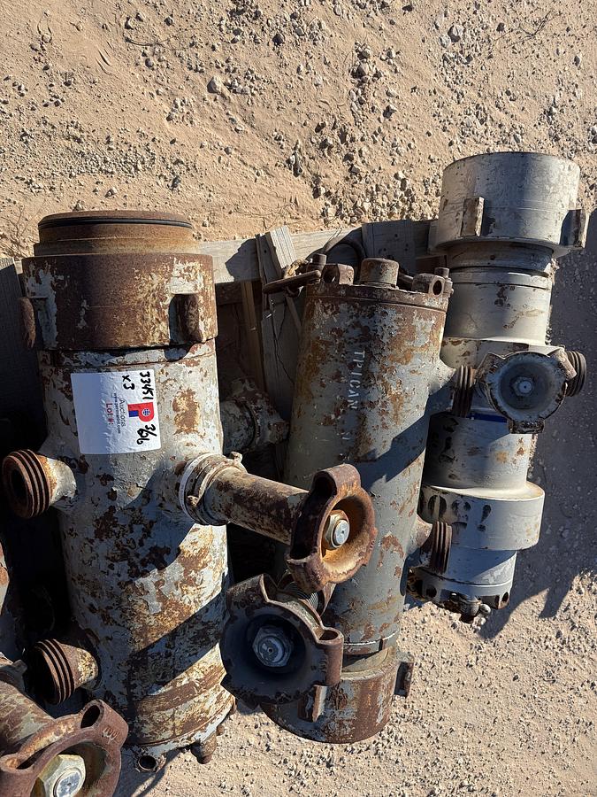 Used (3) MULTI-SIZE SINGLE PLUG CEMENT HEADS