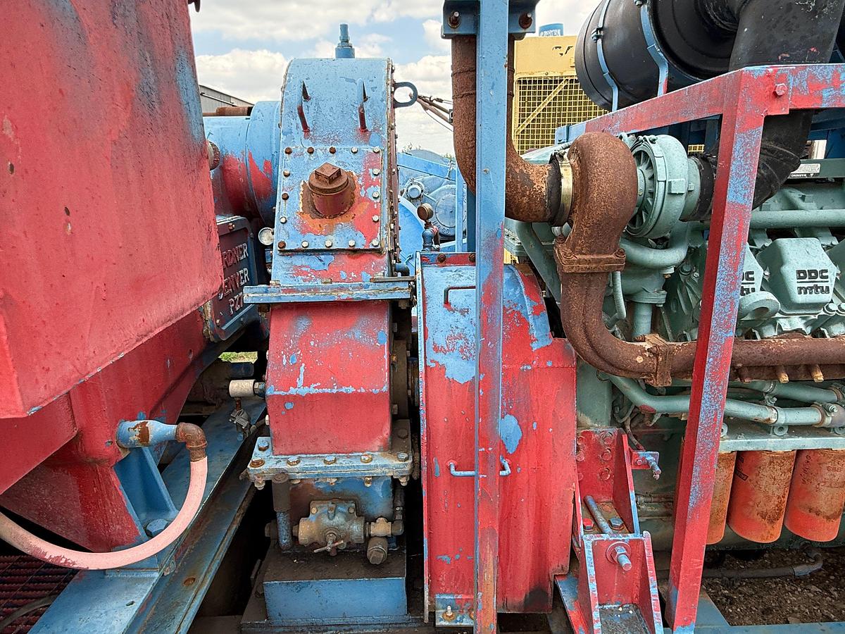 Used GARDNER DENVER PZ7 TRIPLEX MUD PUMP P/B MTU 12V2000TTA, SKIDDED