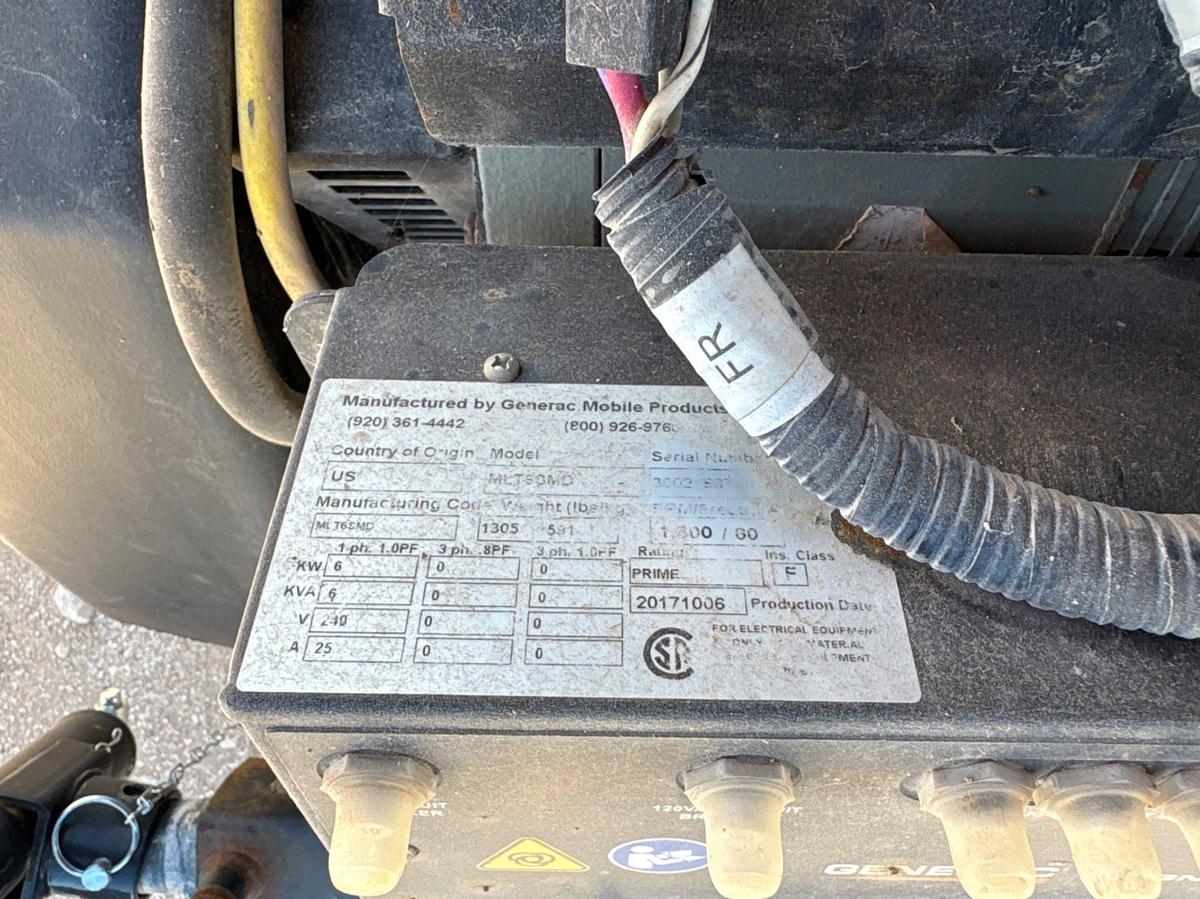 Used Generac MLT6SMDS 6KW S/A BUMPER PULL LIGHT TOWER
