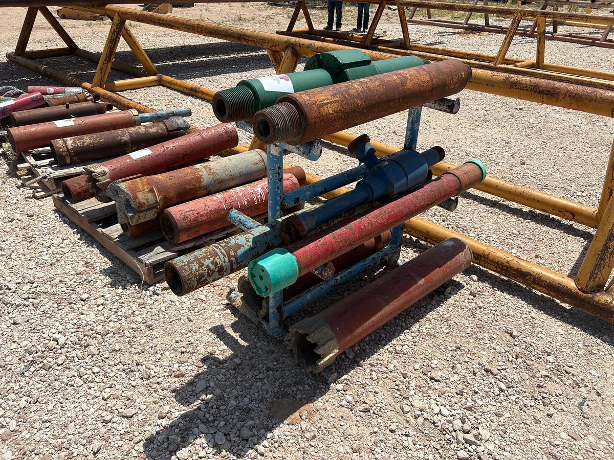 Used 3’ x 2.5’ x 40” tool rack w/ (2) wp shoes, (1) 11”OD pilot mill, assorted pup jts & x-overs