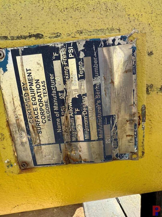 Used SURFACE EQUIPMENT CORP 24" X 12' 5K PSI 3" INLET & OUTLET, VERTICAL SAND SEPARATOR