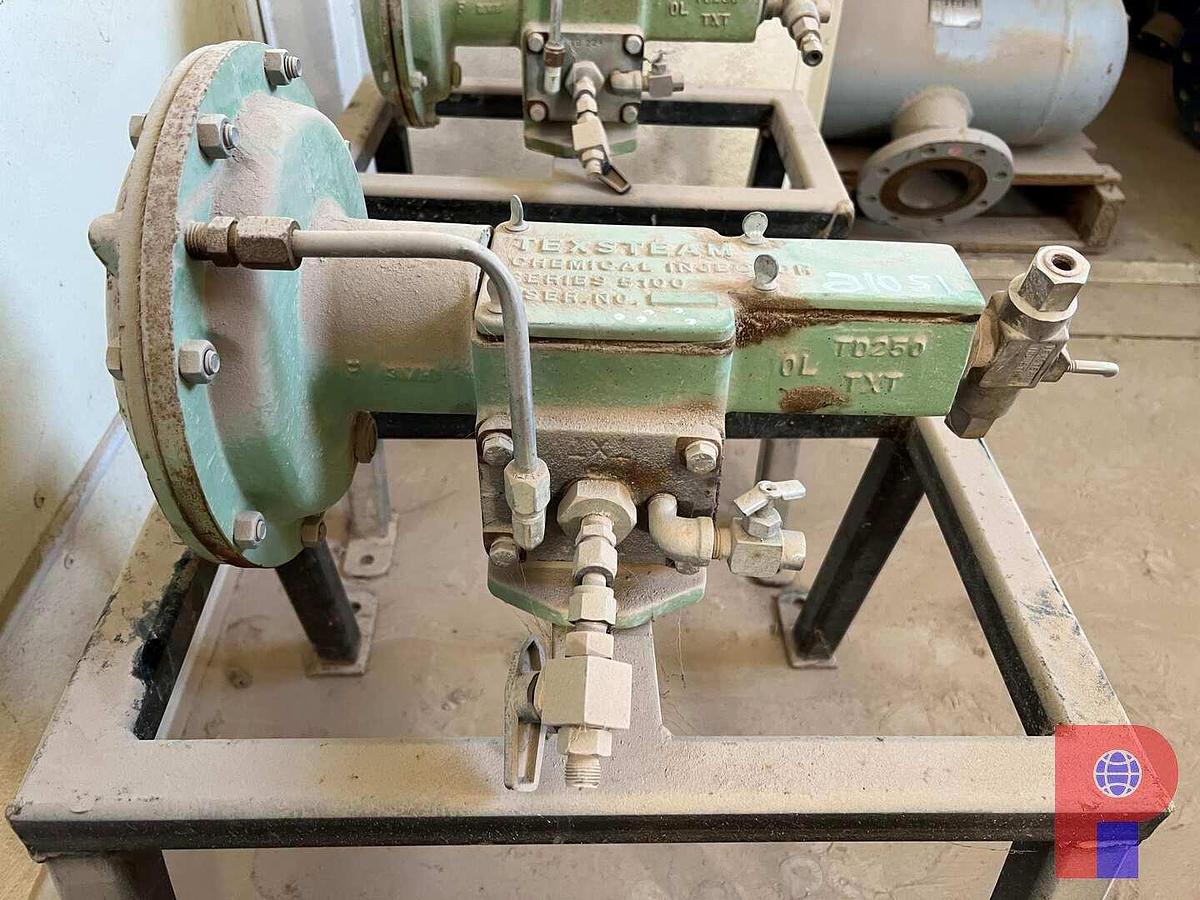 Used (2) TEXSTEAM SERIES 5100 CHEMICAL INJECTORS W/ STAND