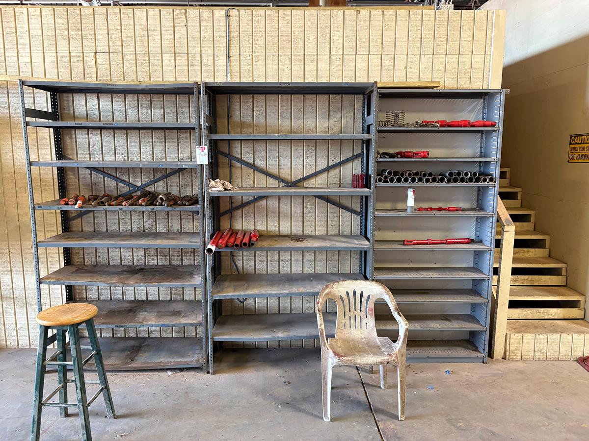 Used (6) sets of metal shelving