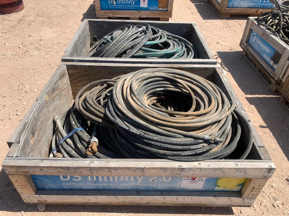 Used (2) Crates of 1/2in Hydraulic Hoses