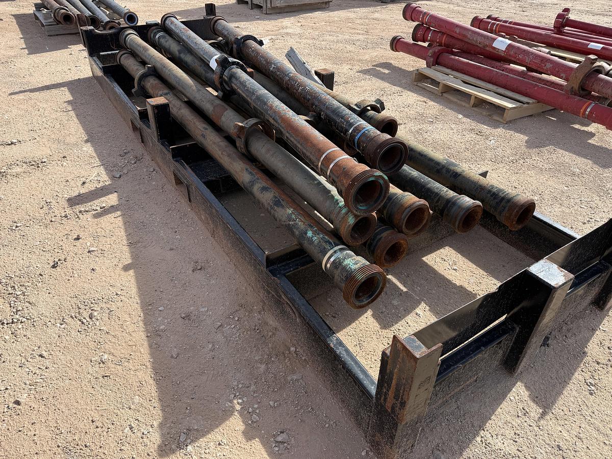 Used (11 X $) 4” X 6’L-10’L FIG 1002 10K WP FLOW IRON W/ (1) STACKABLE PIPE RACKS