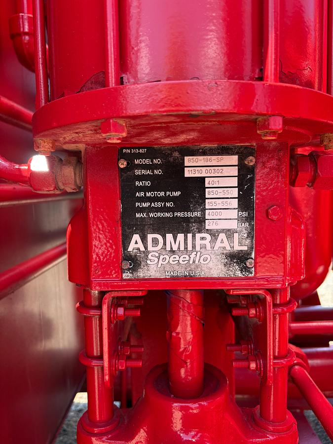 Used Texas west 5-station closing unit, skidded