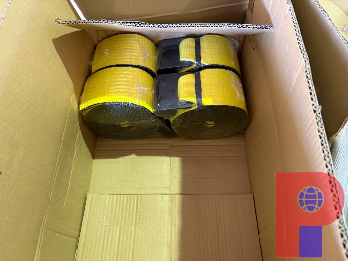 Used (22) 4” RATCHET STRAPS & (3) UNUSED WINCH BARS