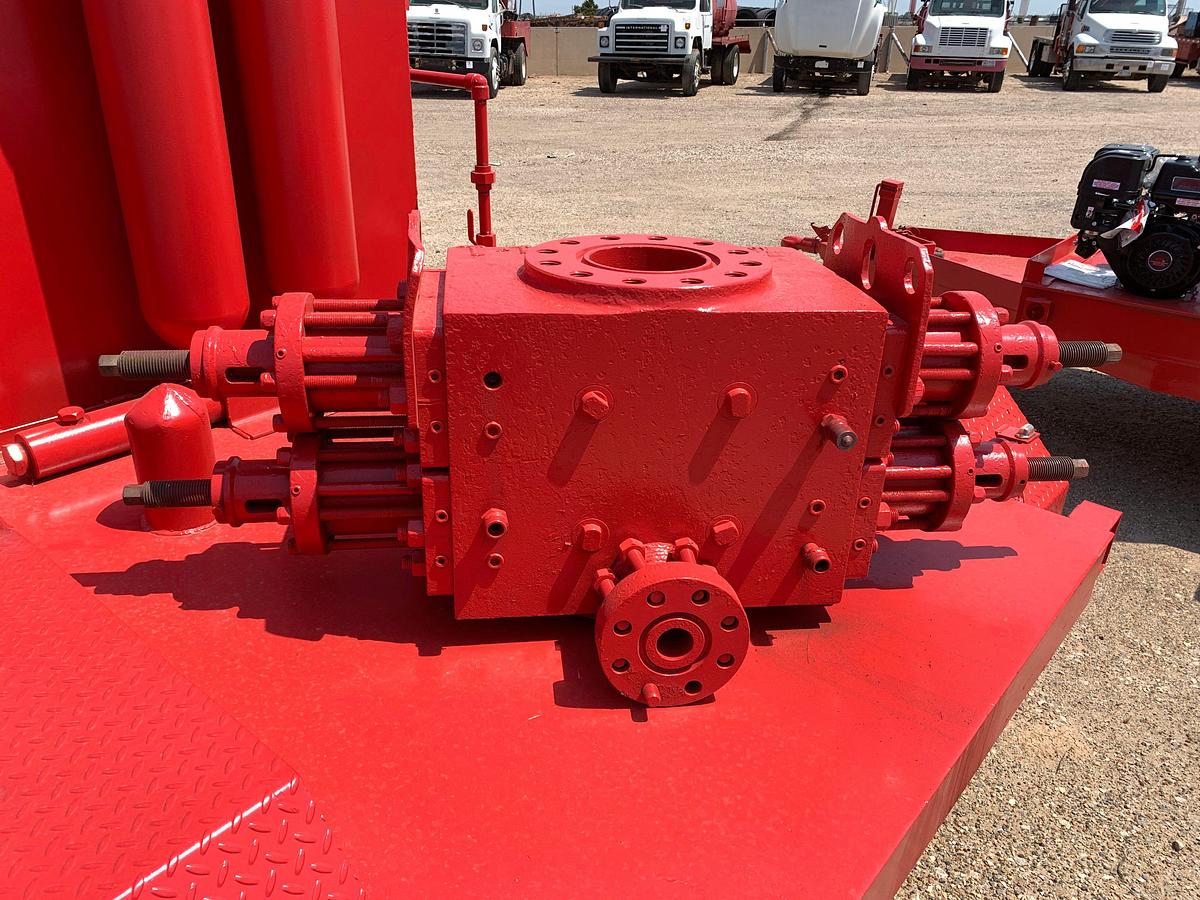 Used 2-station closing unit mtd on SHOPBUILT 10’ x 5’ t/a bumper pull trailer