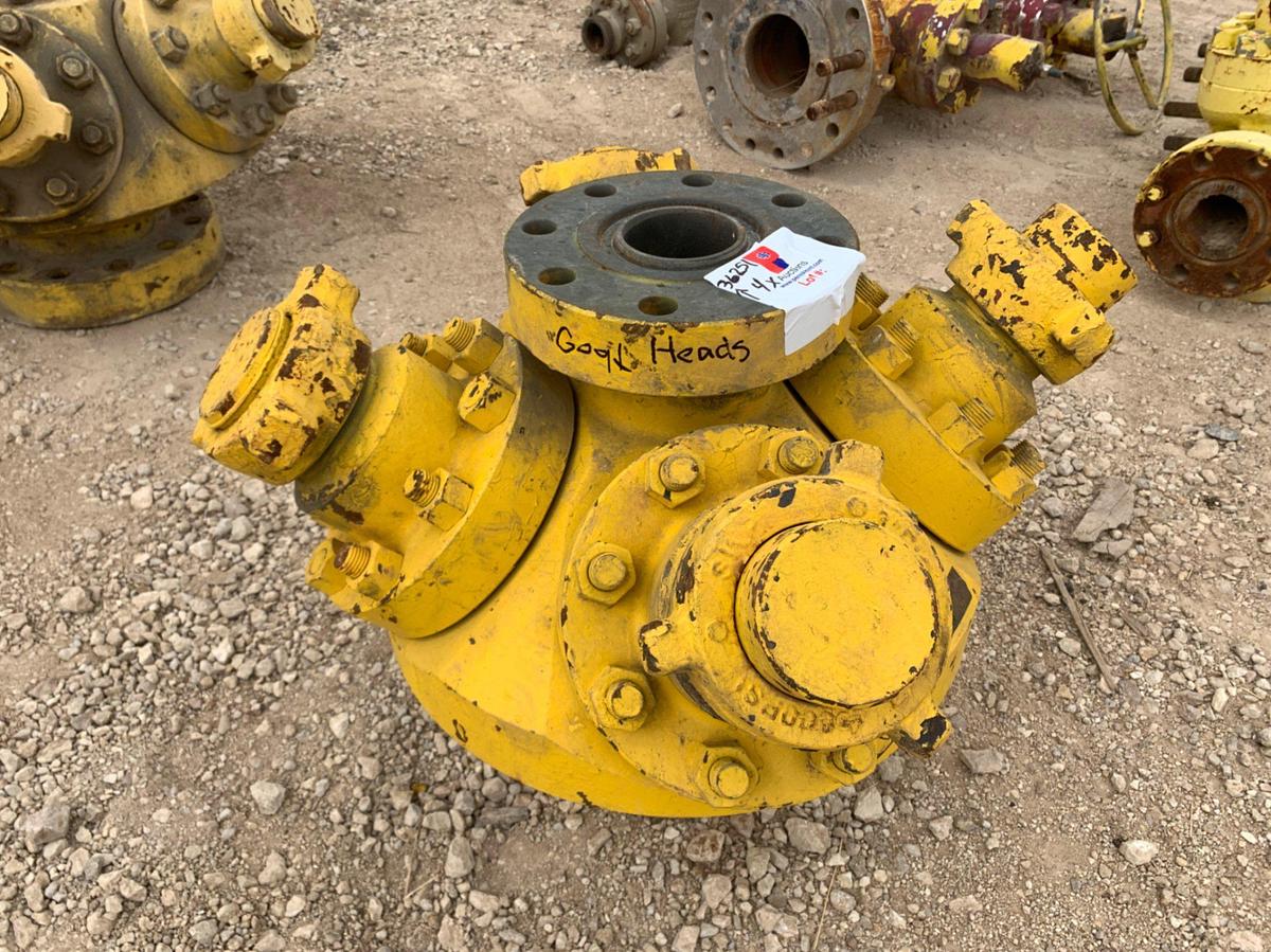 Used (4) 4” to 7-1/6” 10k GOAT HEADS w/ 4” 1502 Connections