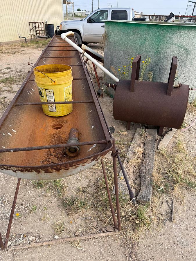 Used 100 BBL OPEN TOP FIBERGLASS WASH TANK & TROUGH