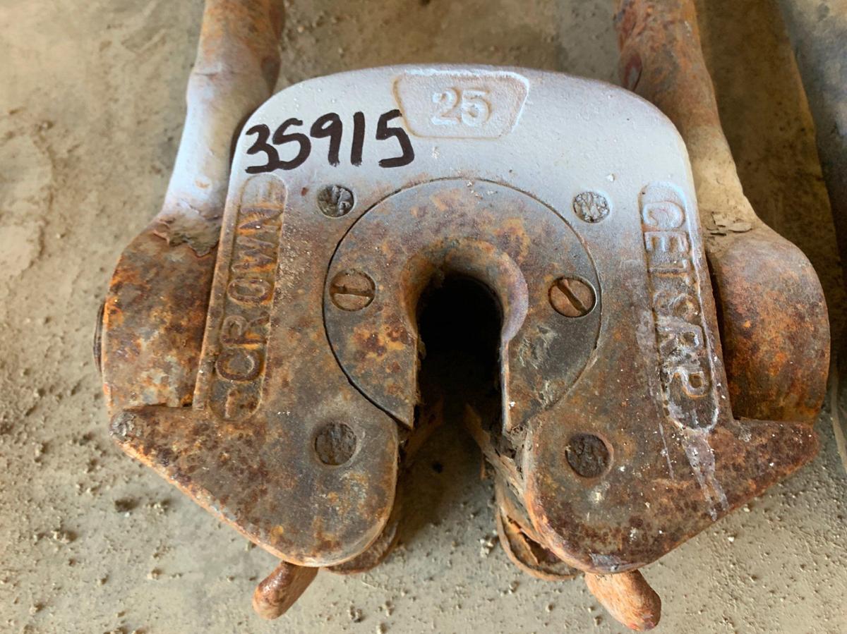 Used (2) 5/8 CROWN Plate Type 25 Ton Rod Elevators