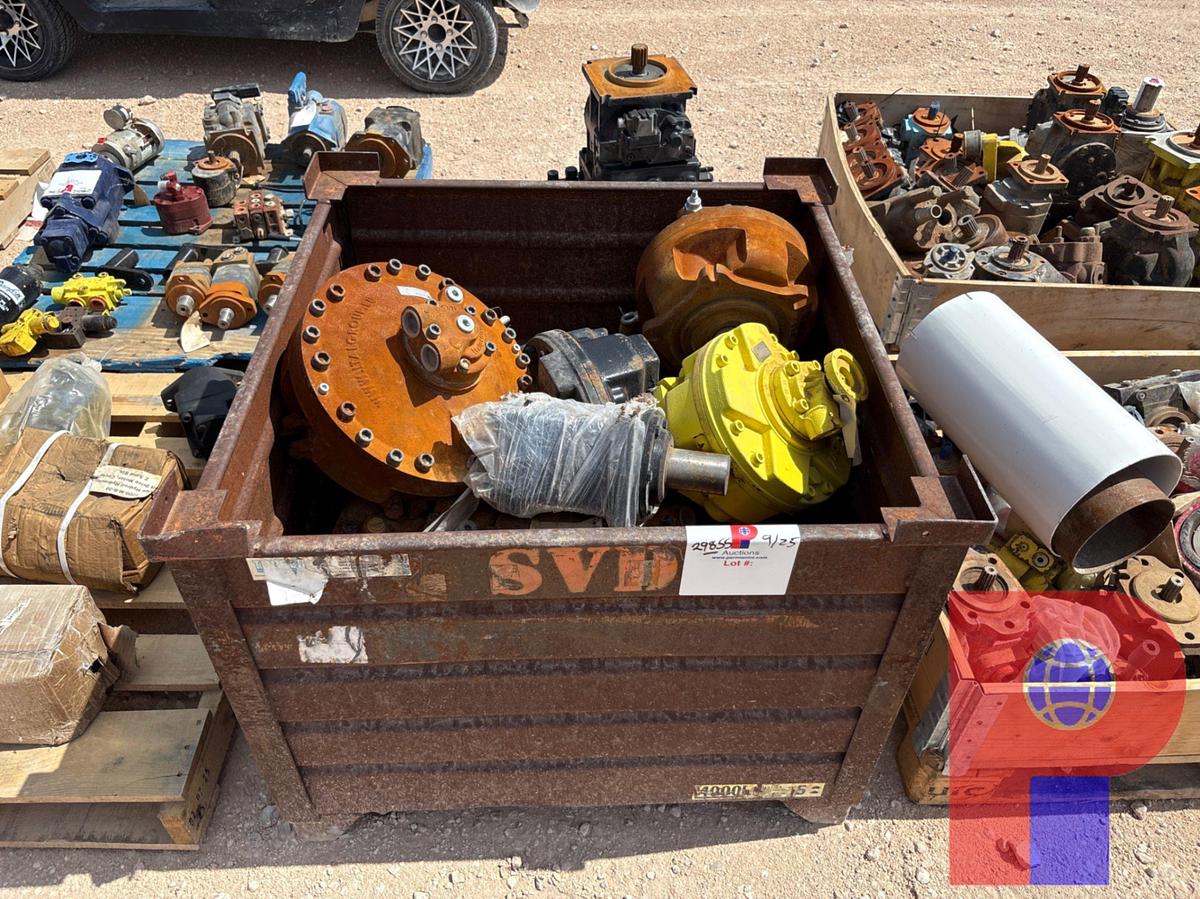 Used CRATE OF (11) ASSORTED HYDRAULIC PUMPS/MOTORS