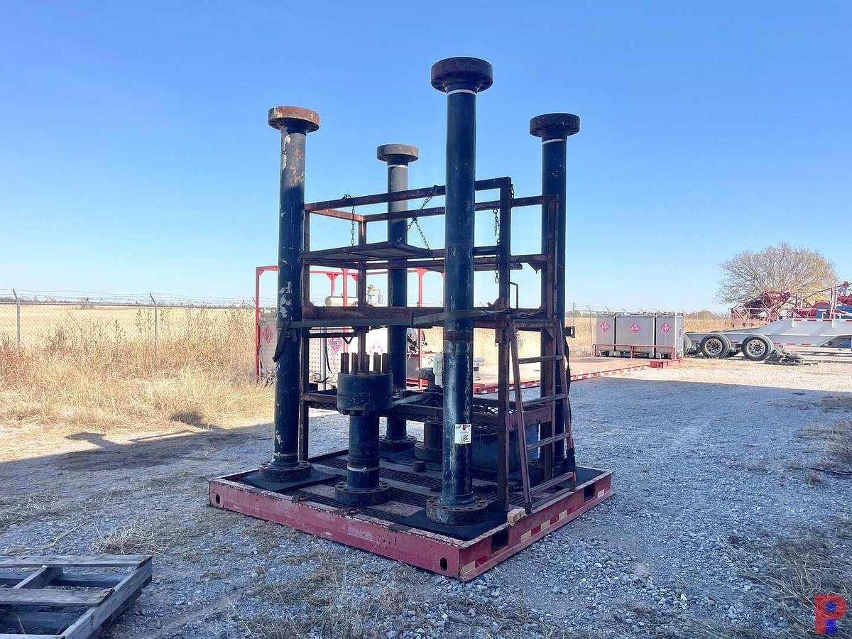 Used 8’ X 8’ LUBRICATOR SPOOL SKID W/ (4) 15K WP 5-1/8” 10’ LUBRICATORS, (2) ADAPTER SPOOLS & STUDS