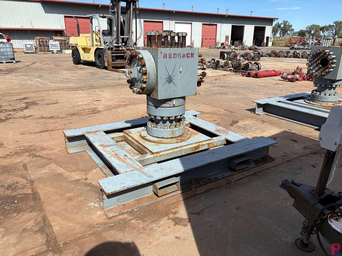 Used 7’ X 6’ FRAC TREE TRANSPORT SKID W/ 7-1/16” FLUID CROSS & FORKLIFT POCKETS