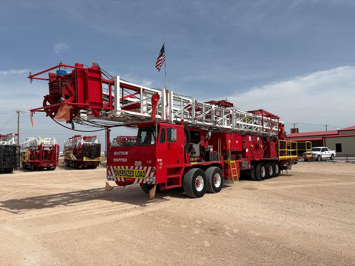 Used 2023 WATSON HOPPER GXHTA 550 SERIES 5-AXLE WELL SERVICE RIG (106'x300k MAST, FULLY TOOLED & CERTIFIED, FIELD READY)
