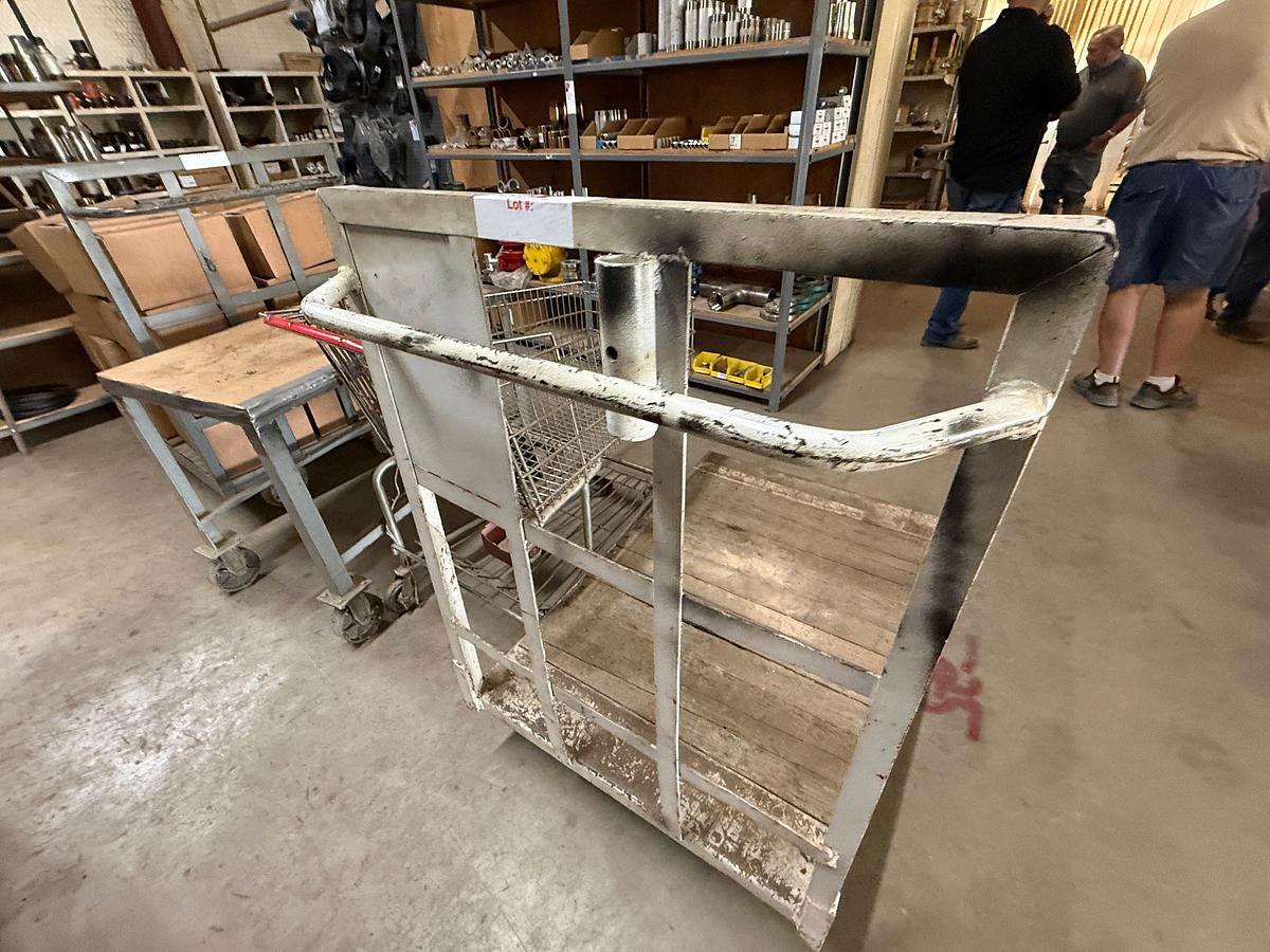 Used LOT W/ (2) HD 4’x3’ STEEL ROLLING PUSH DOLLY’s, (1) HD STEEL ROLLING PUSH CART & BUGGY
