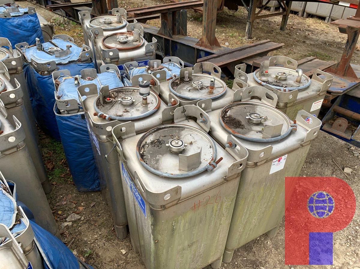 Used (10)  100 GALLON STAINLESS STEEL CONTAINERS