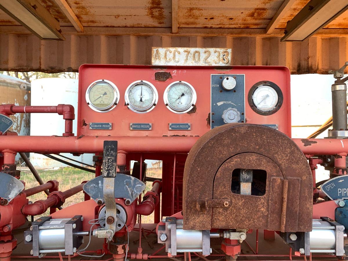 Used 18’ L x 8’ W x 9’4” T Skidded BOP Closing Unit