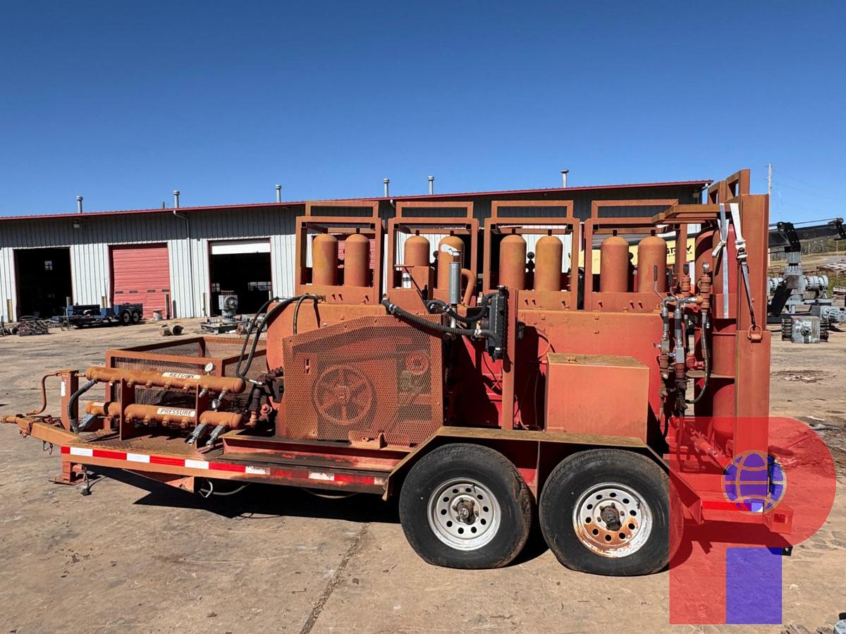 Used 10-STATION CLOSING UNIT MTD ON SHOPBUILT 16’ X 6’ T/A BUMPER PULL TRAILER