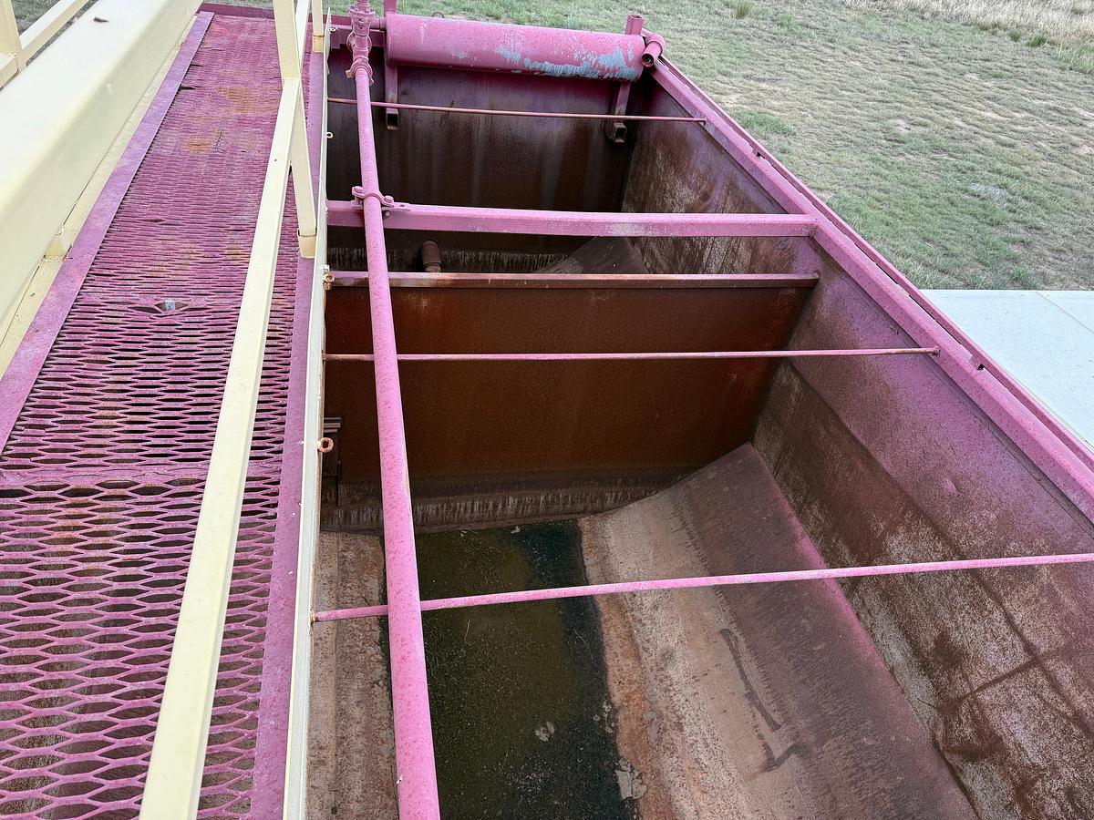 Used 17.6’L x 9.6’W x 6’H 2-COMP REVERSE PIT TANK W/ CATWALK, HANDRAILS, & GAS BUSTER