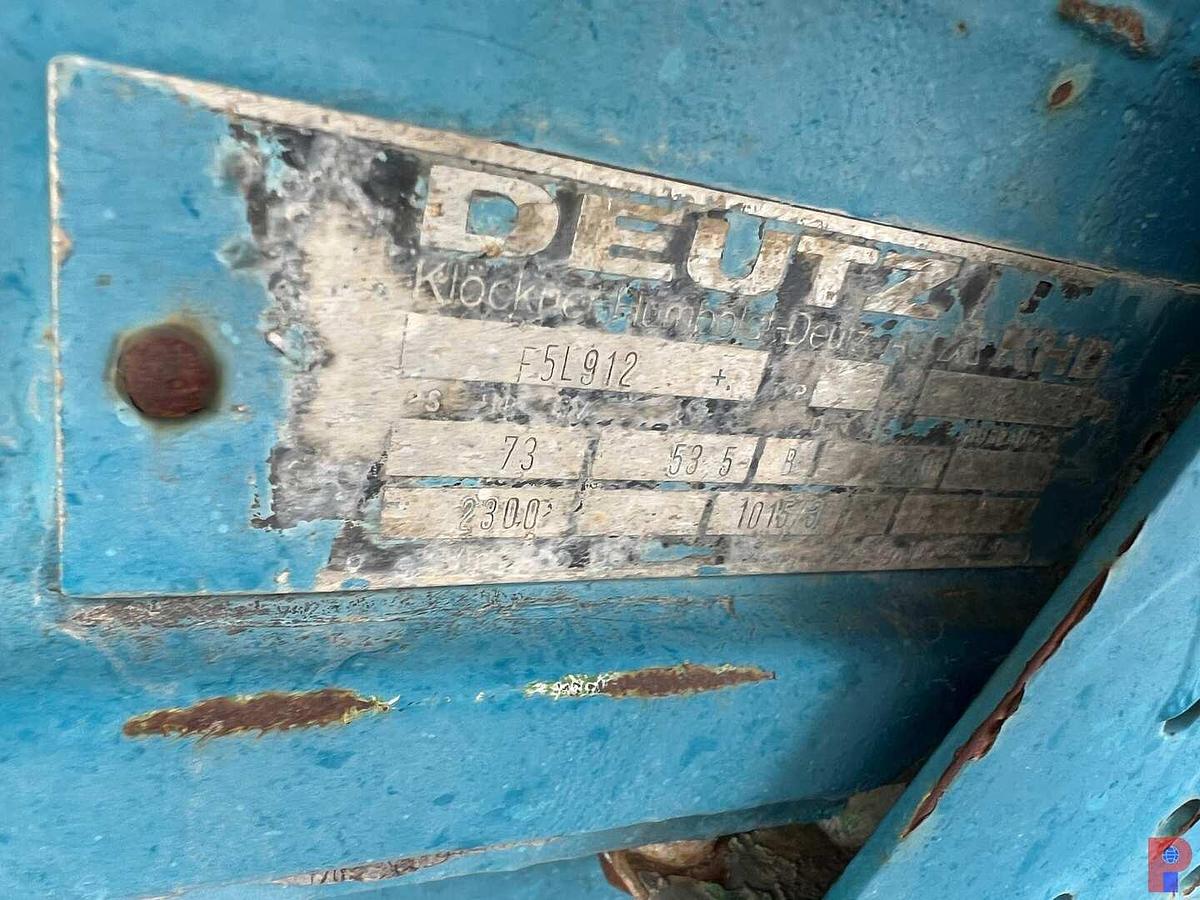 Used DEUTZ MODEL  F5L912 5-CYLINDER DIESEL ENGINE MTD ON A  SHOPBUILT SINGLE AXLE TRAILER