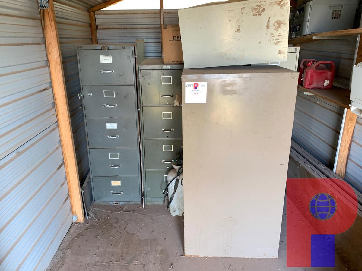 Used (8)FILING CABINETS (2)PRINTERS (1) BACK SEAT